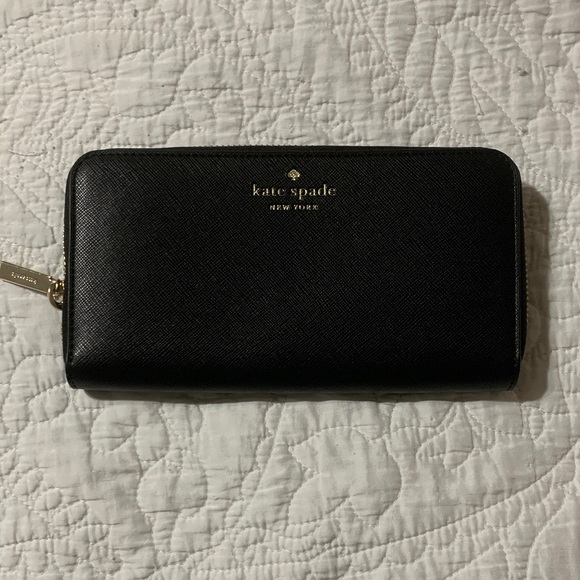 kate spade Handbags - Kate Spade Black Lena Large Continental Zip-Around Wallet